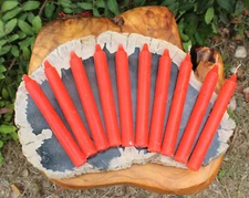 Lot of 10 x 6" Taper Spell Candles: RED  (Pagan Wicca Altar Household)