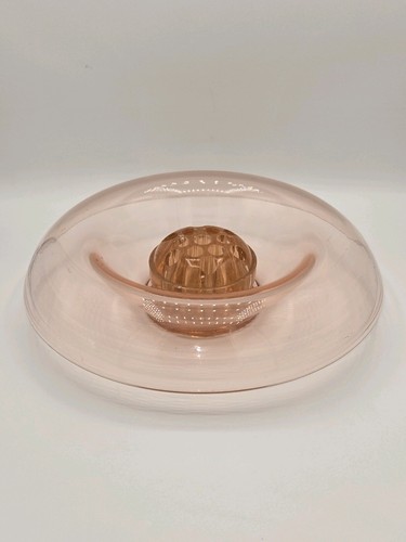 Pink Depression Glass Console Bowl & Flower Frog 12.5"