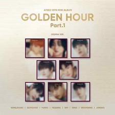 ATEEZ 10th Mini Album GOLDEN HOUR Part.1 Digipak Ver CD Book P.Card Sticker Gift