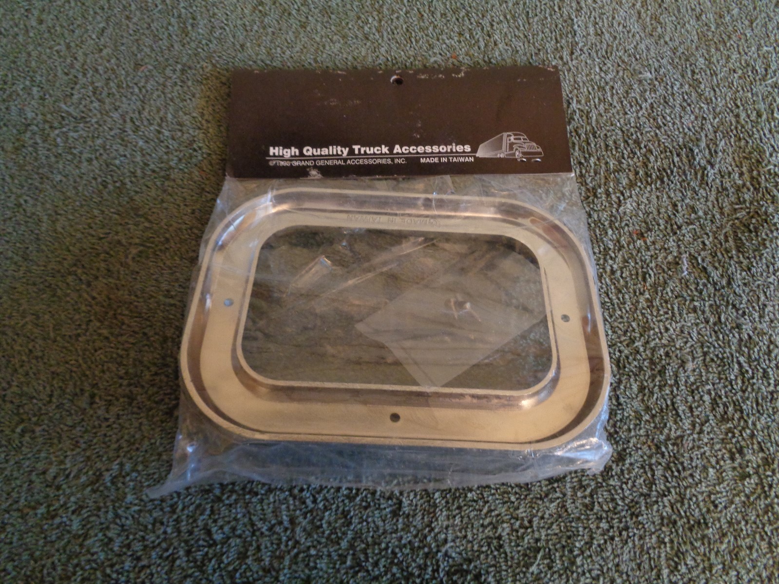 NOS 1998 GG Grand General 80786 Rectangle Visor Cover Chrome (plastic) H4