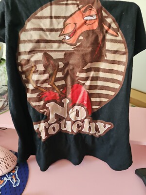 Disney Emperors New Groove T-shirt Kuzco No Touchy  Gray Size M -B1