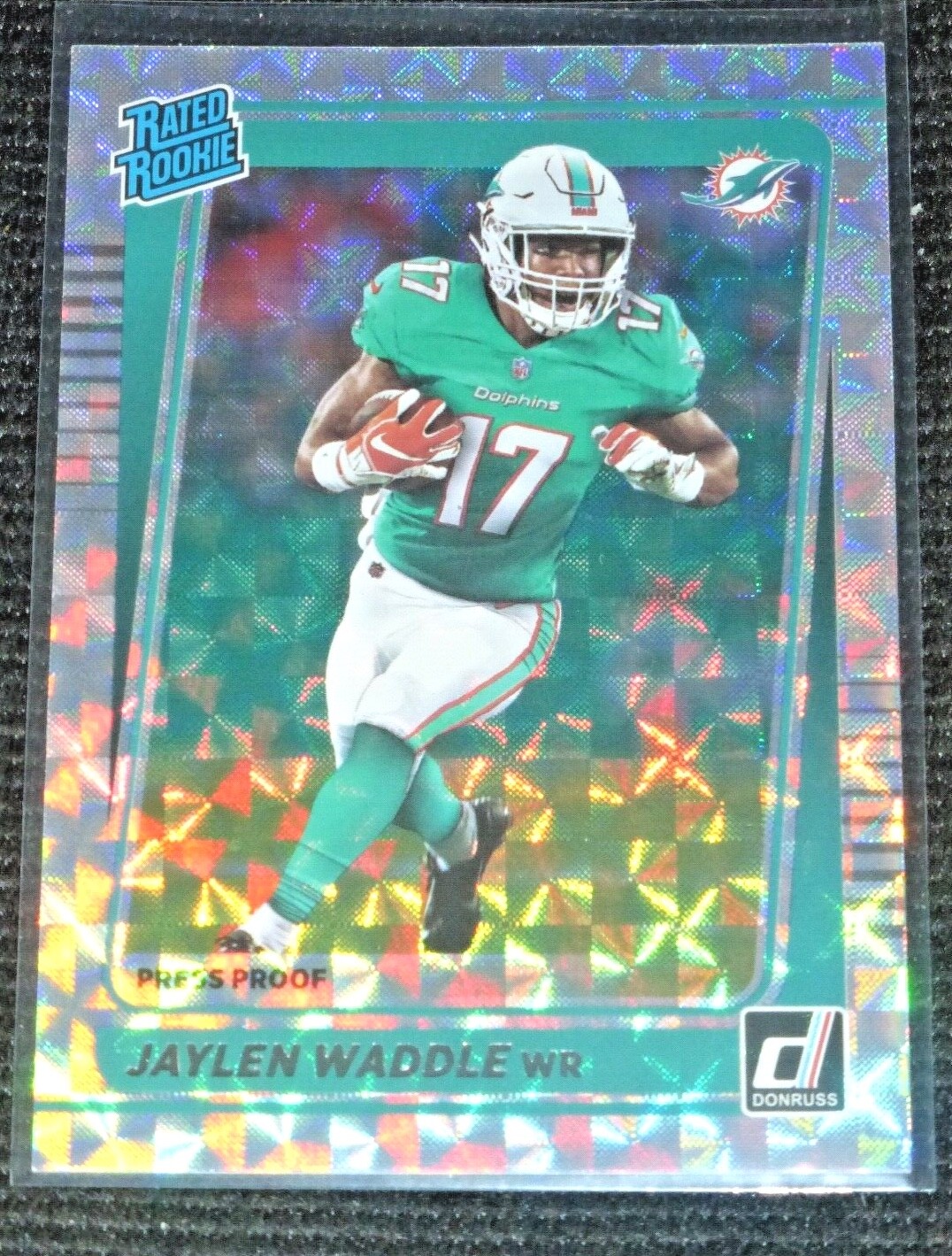 2021 Panini Donruss Hyper Press Proof Jaylen Waddle #263 Rated Rookie RC Miami