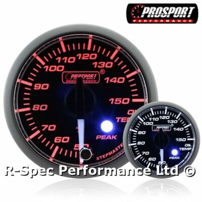 Prosport 52 mm Premium Peak klare Linse weiße Nadel Öltemperatur Temperaturanzeige