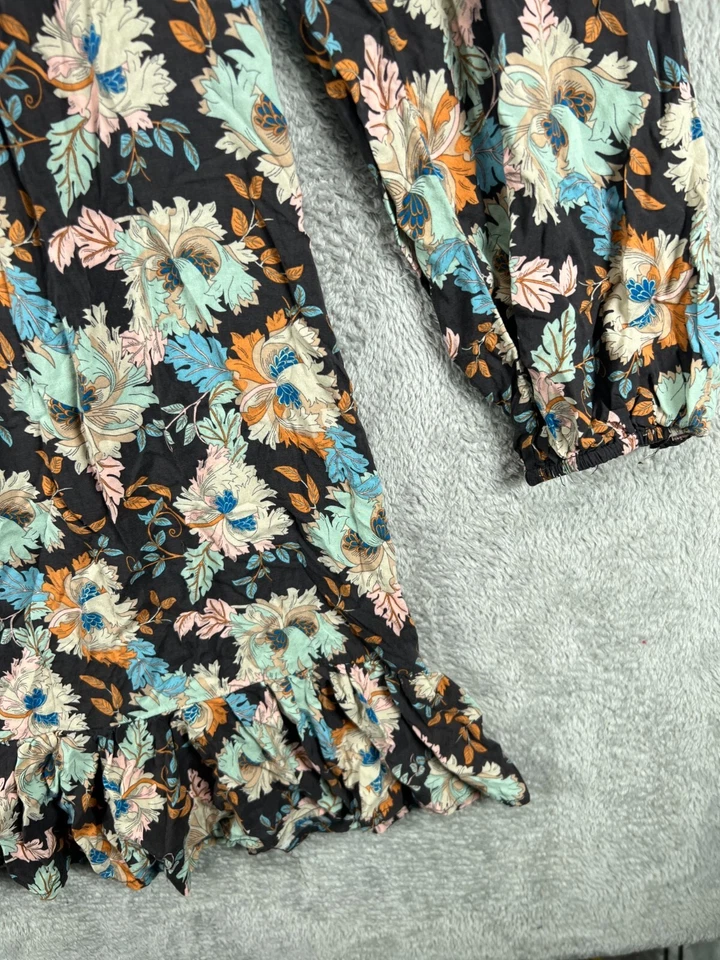 Mujer Vestidos Medianos Boho Babydoll Mini LoveStitch Bohemio Floral Manga Larga Foto 4 de 4