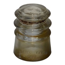 Whitall Tatum Vintage No 3 Insulator Clear Glass 30-42 A 41 Made in USA
