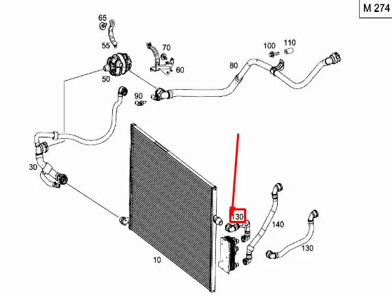 NEW MERCEDES-BENZ C W205 RADIATOR COOLANT HOSE A2055011982 