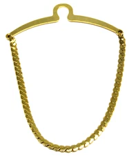 Gold Tie Collar Bar Cuban Chain Button Hook Style 2-1/2" inch Vtg Mens Accessory