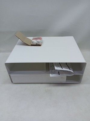 Yamazaki 4348 TOWER Druckerstation, weiss, Stahl, Minimalistisches Design