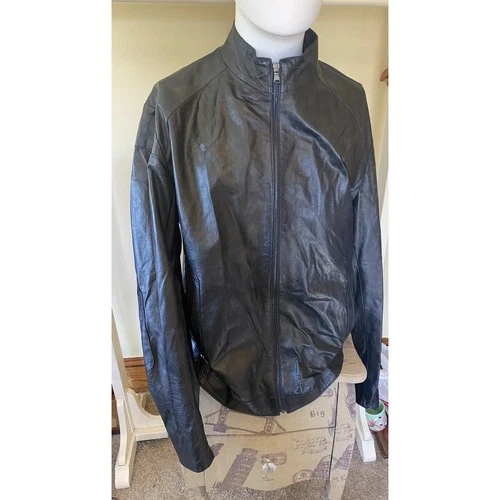Vera Pelle Made in Italy Sheep Leather Moto Jacket IT 54 / US Large Black image 2