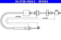 ATE Seilzug, KupplungsbetäTigung 24.3728-1024.2 FüR Renault