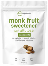 Monk Fruit Sweetener with Allulose, 2 lbs - Keto, Zero Calorie, Non-GMO
