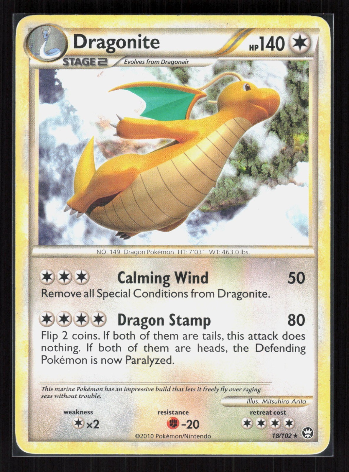Dragonite Rare Pokemon Triumphant 18/102 HP