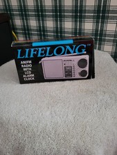 Vintage Portable Lifelong AM/FM Radio With LCD Alarm Clock New in Box