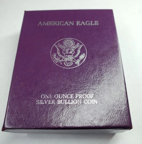 1986 S American Silver Eagle Choice Proof Bullion $1 Coin OGP COA