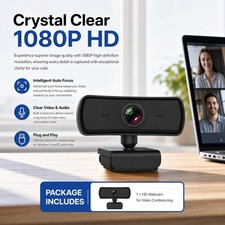 Driver-Free 1080P Computer Camera, Built-in Mic, for Remote Meetings 1080P USB