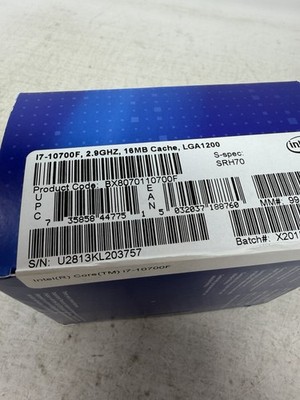 Intel Core i7-10700F Processor (4.8 GHz, 8 Cores, Socket LGA1200