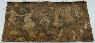 Vintage Franzosen Tanzszene Wohndeko Wandbehang Wandteppich 64x33 cm