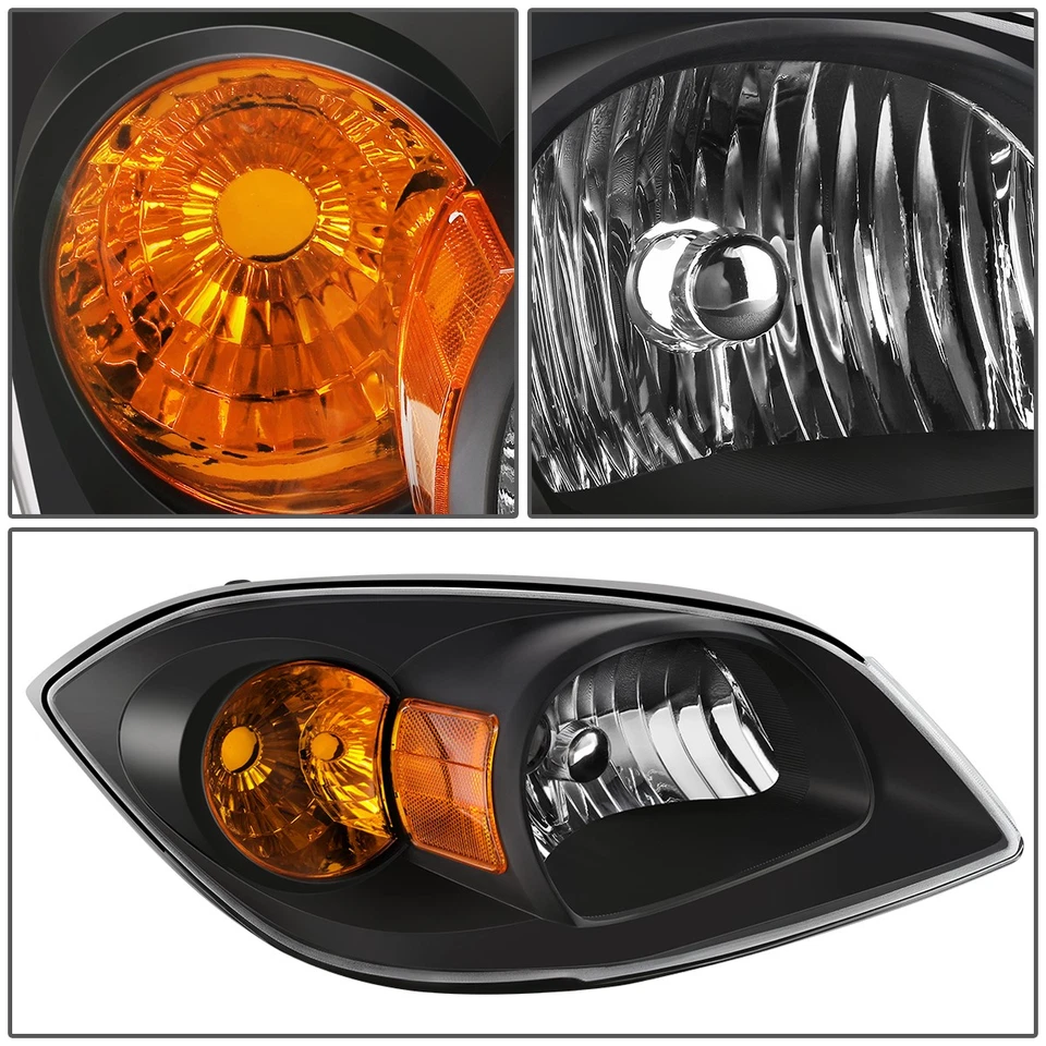 ДЛЯ 05-10 CHEVY COBALT PONTIAC G5 ЧЕРНЫЙ КОРПУС ЯНТАРНАЯ УГЛОВАЯ ФАРА ФАРА ФАРА - Изображение 3 из 4