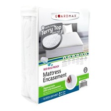 Guardmax Terry Cotton Zippered Mattress Encasement - Queen Size - 100 Waterpr...