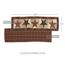 Table Runner Abilene Country 13x48 Rect Star Patch Kitchen Decor VHC Brands