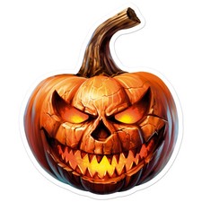 Pumpkin Jack O'Lantern - Vinyl Decal Sticker - Car Window Laptop - ebn9405