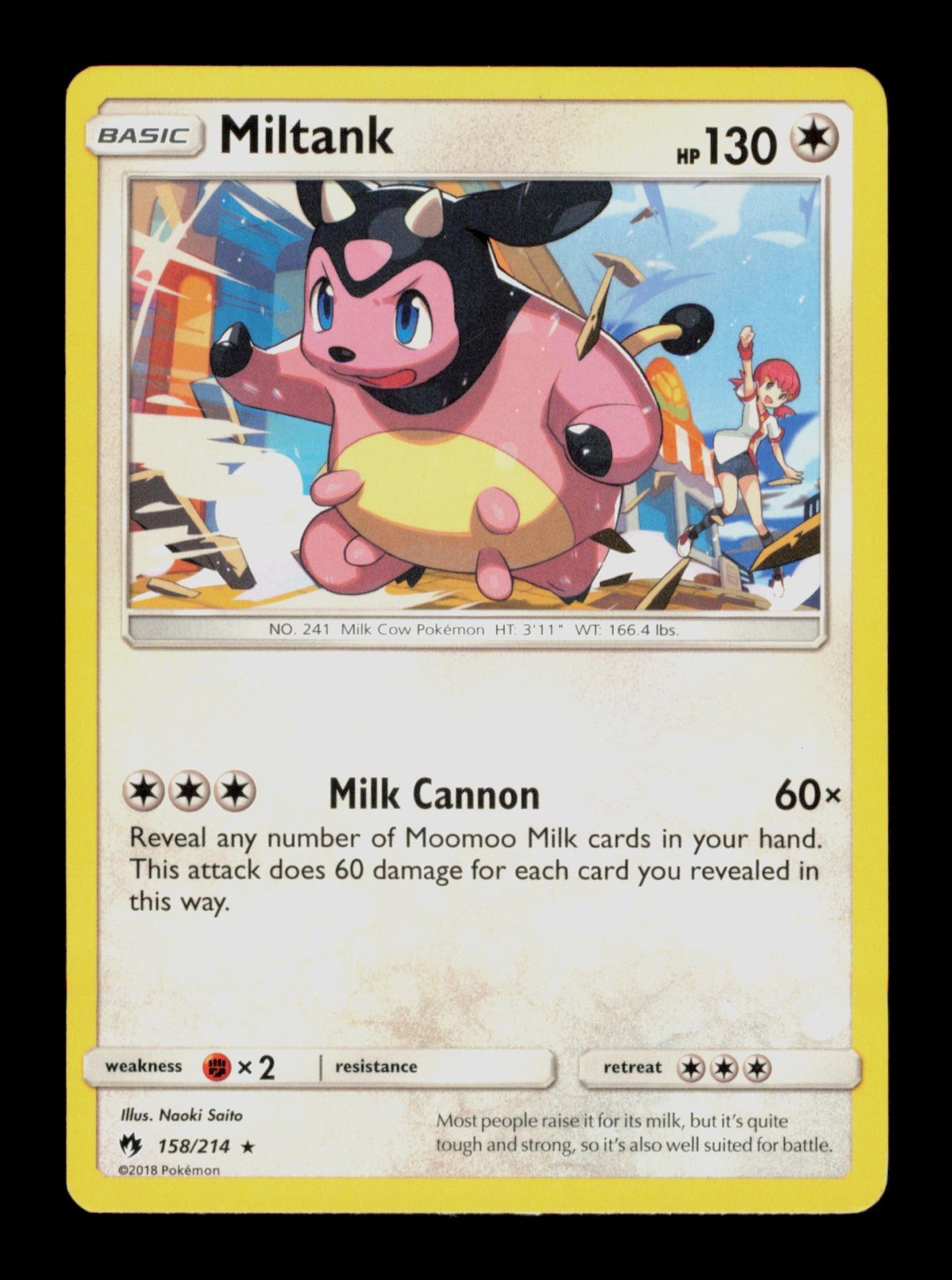 Miltank 158/214 Pokemon Lost Thunder Trading Card TC