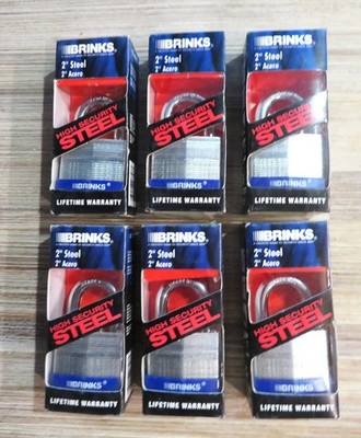 Brinks 50mm / 2'' High Security Steel Laminated Padlocks Set of 6 Keyed Alike