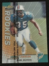 1999 Finest Football #156 James Johnson Base Rookie Card RC W/ PEEL Dolphins