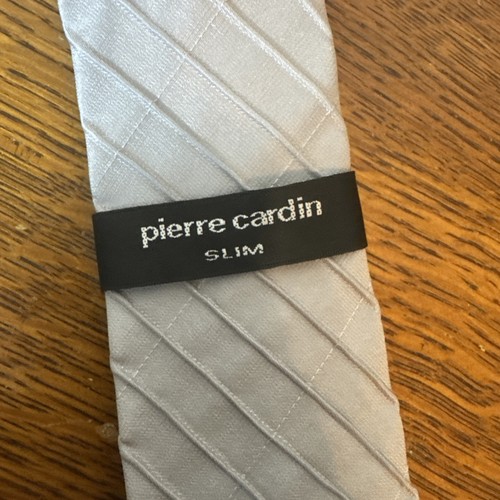 Pierre Cardin Slim Tie Gray Unique Scuplted Design - Picture 2 of 5