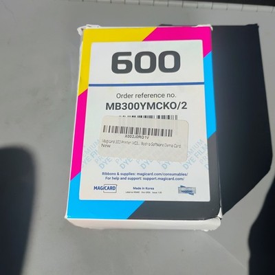Genuine New Magicard MB250YMCKOK/2 600 Full Color Dye Film Ribbon Cleaning Spool