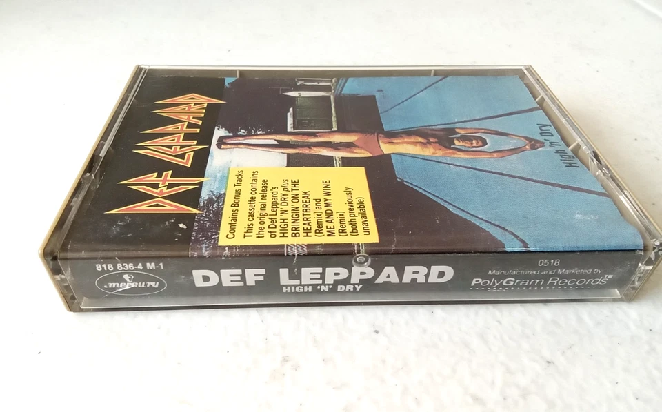 Def Leppard High 'N' Dry Cassette Tape Vintage 1984 PolyGram Records VG+ - Image 3 of 4