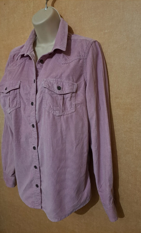 Marks & Spencer Indigo Collection Ladies Dusted Pink Corduroy Shirt - UK 12 - Image 2 of 4
