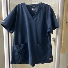 Carhartt Women  s Force Modern Fit V-Neck Scrubs Top C12110 Blue Size L