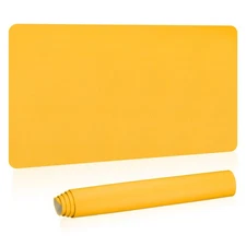 35"x17" Large Desk Mat, PU Leather Dual Side Large Desk Pad, Yellow