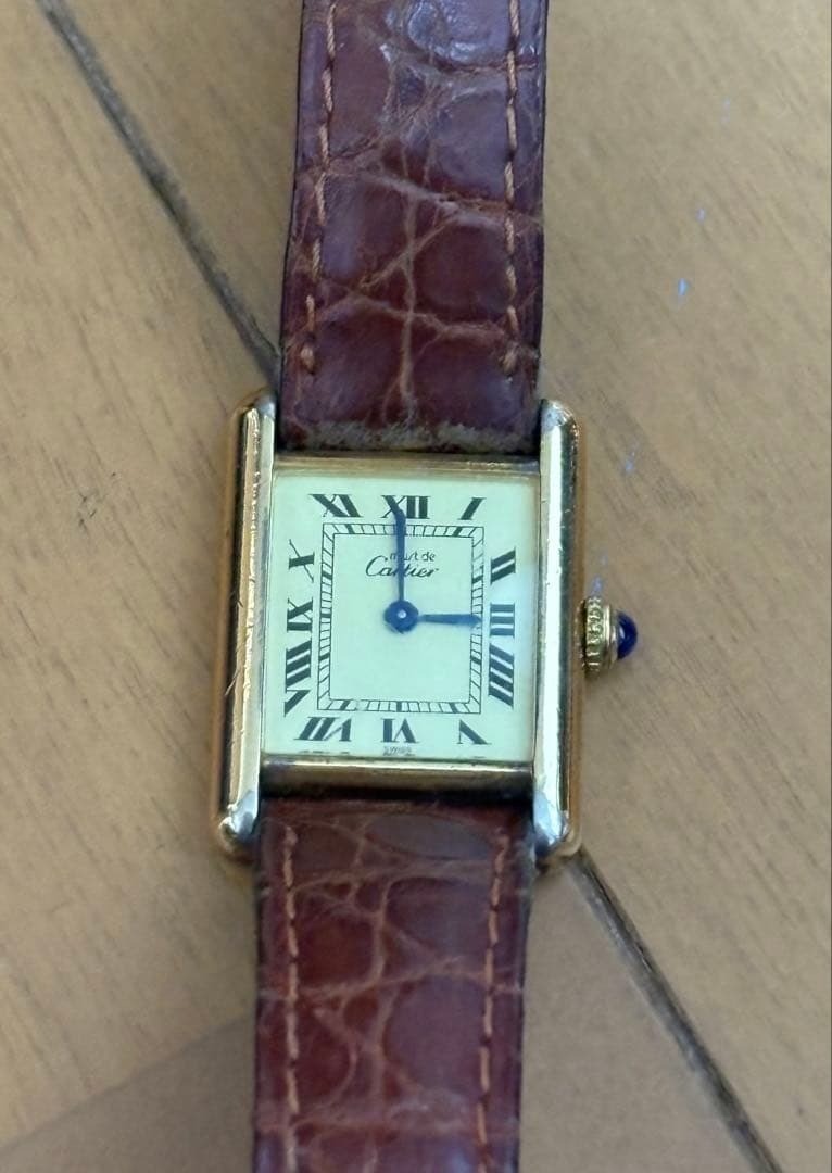 Vintage Must Tank Vermeil Quartz Wristwatch Watch