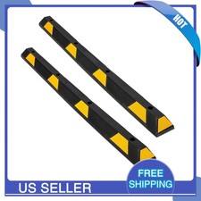 2pcs 72" Heavy-Duty Rubber Parking Curb Parking Stopper for Garage and Driveway