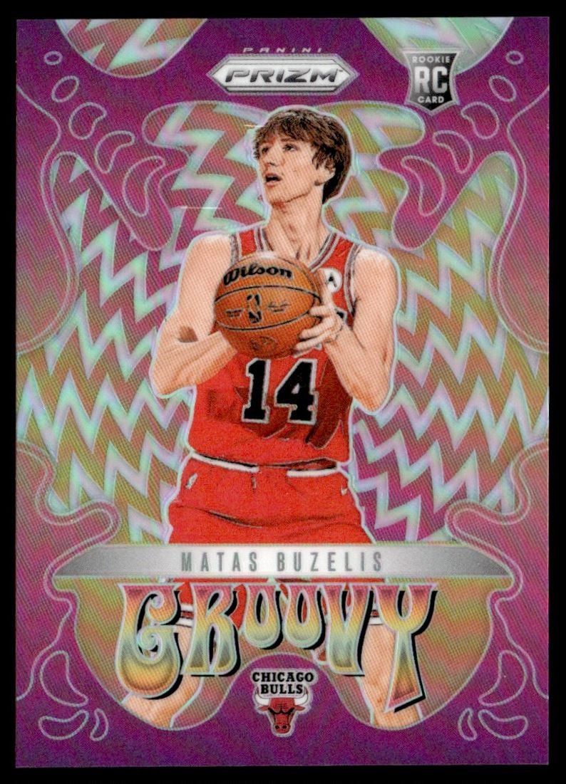 2024-25 Prizm Silver Groovy SSP Matas Buzelis Rookie Chicago Bulls #24