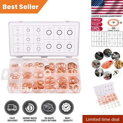 #ad #ad 150PCS Copper Washers Set 5mm to 17.5mm Tough amp; Durable for High Pressure Use $18.99
