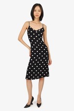 Reformation Afternoon Polka Dot Midi Dress 2 black white NWT sleeveless summer