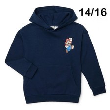 Super Mario Boys Pullover Hoodie with Long Sleeves  Pouch Pocket Size XL 14-16