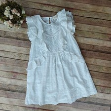 Sezane Alexane White Eyelet Dress Size 40 / US 8