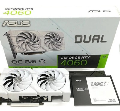 ASUS DUAL-RTX4060-O8G-EVO-WHITE Graphics Card GeForce RTX 4060 8GB OC GDDR6 New