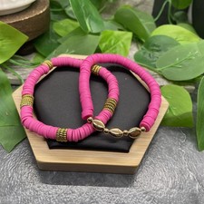 2 PC Set Heishi 7 Plus Stretch Bracelet Polymer Clay Beads B8200