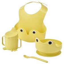 Ikea MATA 4-częściowy zestaw do jedzenia, jasnożółty