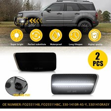 FIT FOR BRONCO SPORT 2021 2022 FRONT SIDE MARKER LIGHT DRIVER & PASSENGER WHITE