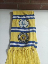 Leeds United 70,s Away Football Scarf With 2 Sew On Patches / Badges 60,s / 70,s