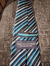Lloyd Attree & Smith Blue Stripe 100% Polyester Mens Tie