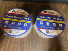 Vapor Barrier Tape 4" x 60' Roll, Made in USA, White Polyethylene Tape 2 Rolls
