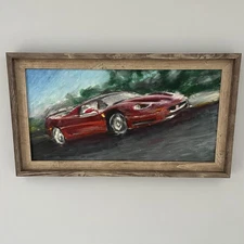 Original Ferrari F50 Race Car Oil Painting Bold Unique Handmade Collector’s Art