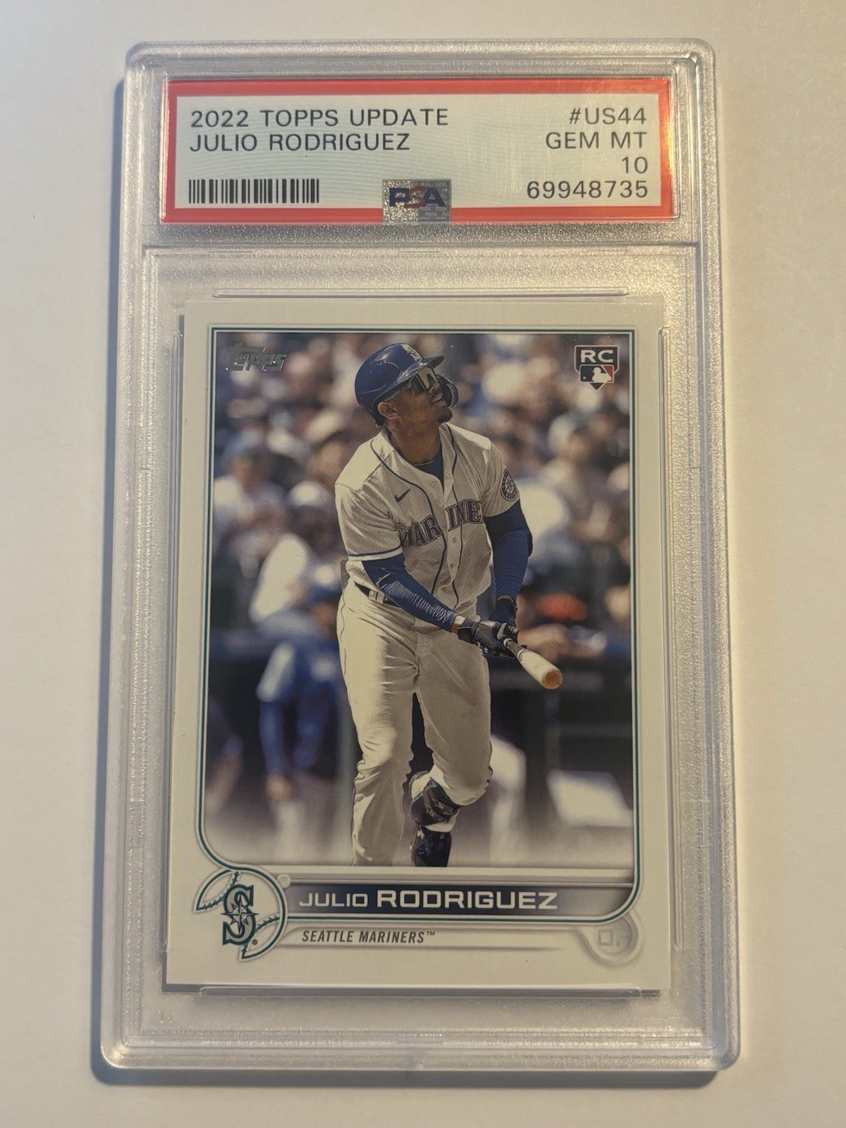 Julio Rodriguez #US44 Baseball Cards 2022 Topps Update trading card — raw and PSA graded price guide